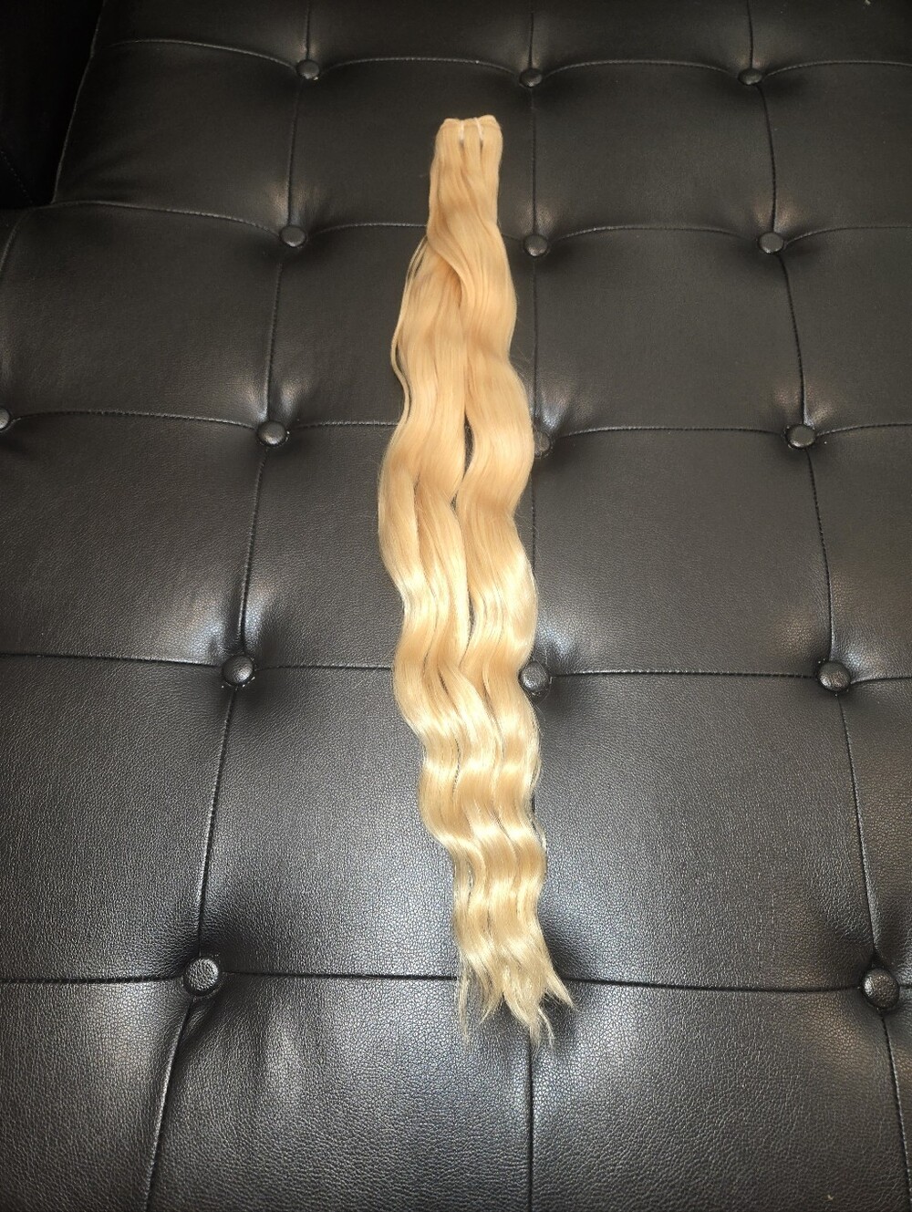 26" Raw Virgin Burmese Platinum Blonde Body Wave Weft Bundle